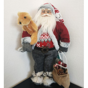 Père Noël debout 45cm  - ROUGE