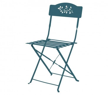 VERONE - Chaise de jardin pliante - Bleu Canard