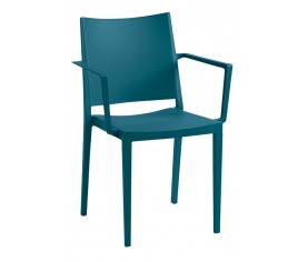 LAGOS - fauteuil de jardin plastique - Bleu Pétrole